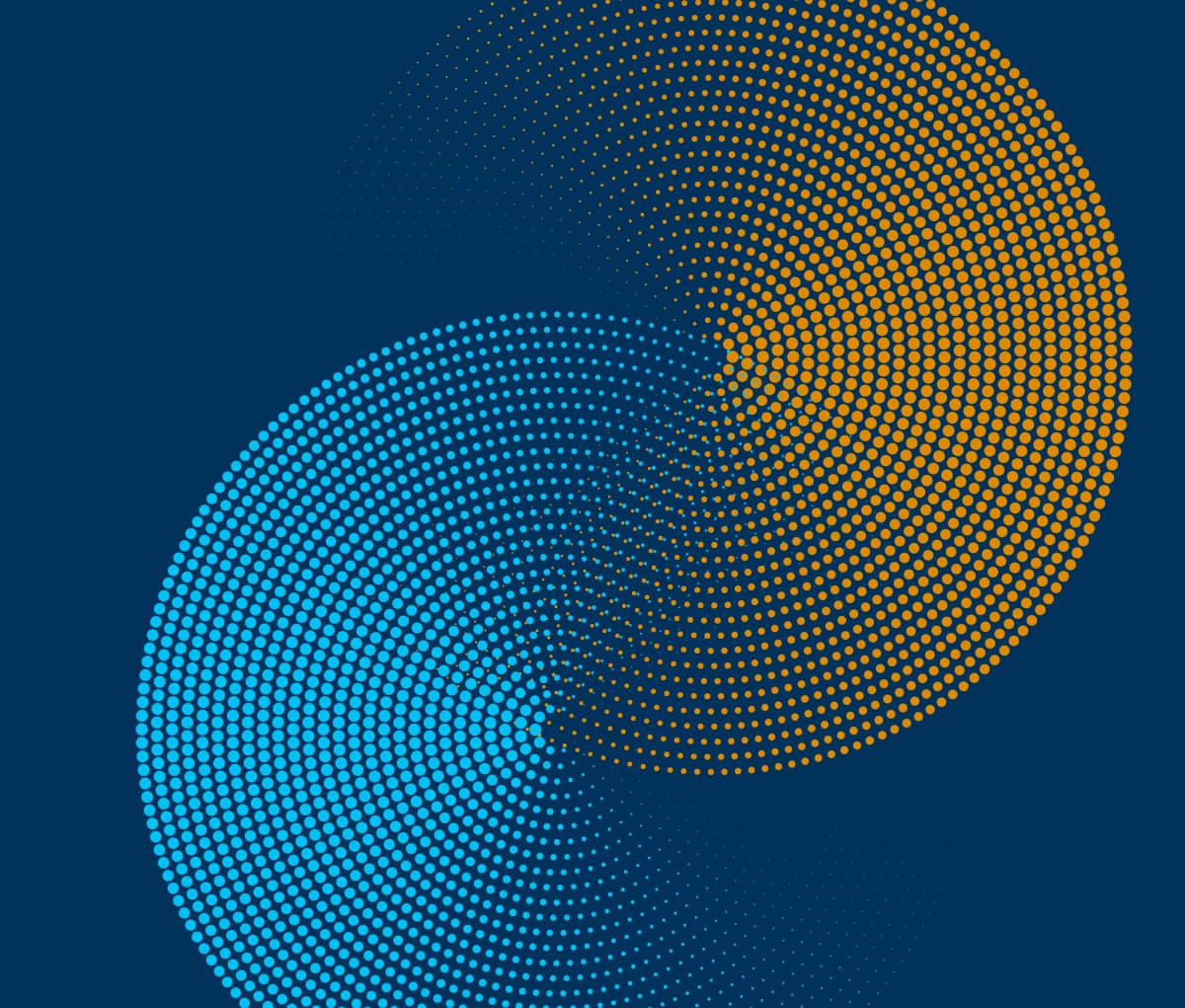 Discover SAP SuccessFactors and Office 365 integration benefits with vibrant intersecting dots on a sleek blue background.