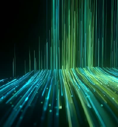 Abstract digital data streams representing cloud computing and advanced analytics technology