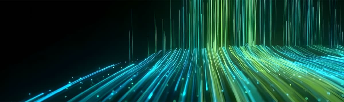 Abstract digital data streams representing cloud computing and advanced analytics technology