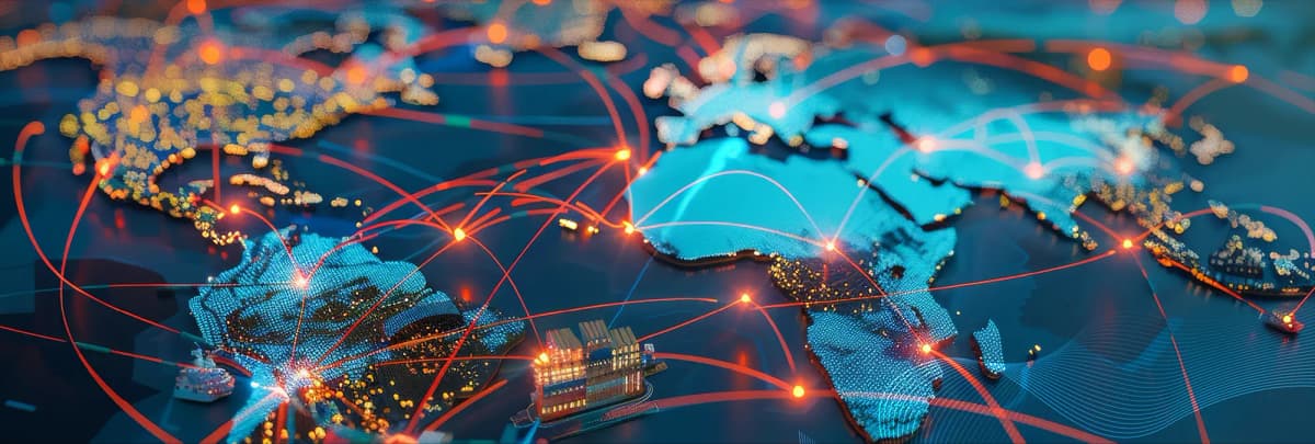 Explore SAP GTS SPL screening for seamless third-party compliance, showcased over a dynamic global trade map.