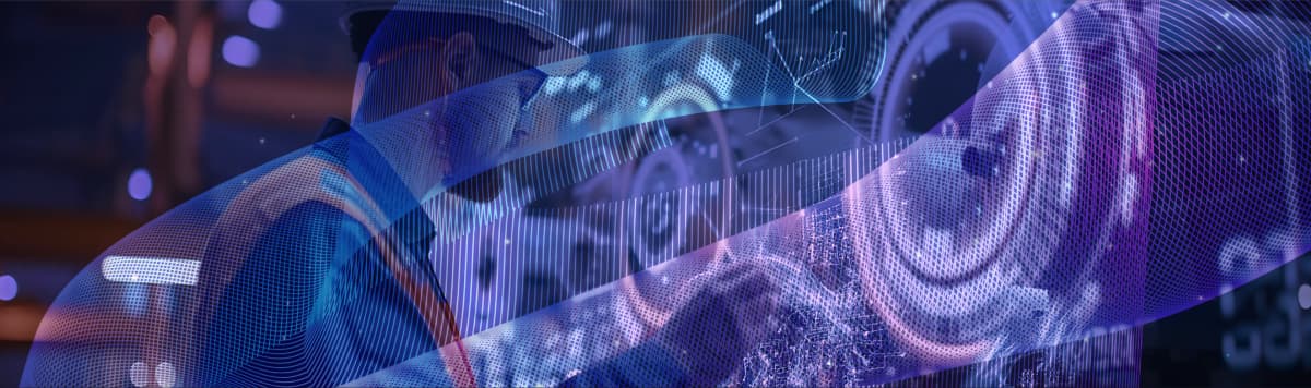 Smart factory dashboard showing SAP Build low-code automation with connected machines and real-time operations