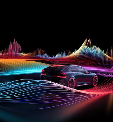 Electric vehicle charging port with glowing energy streams representing power and clean technology