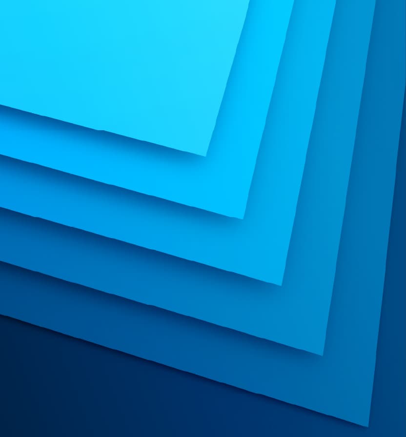 Connected blue layers symbolize AI-driven supply chain planning that aligns operations with business goals.